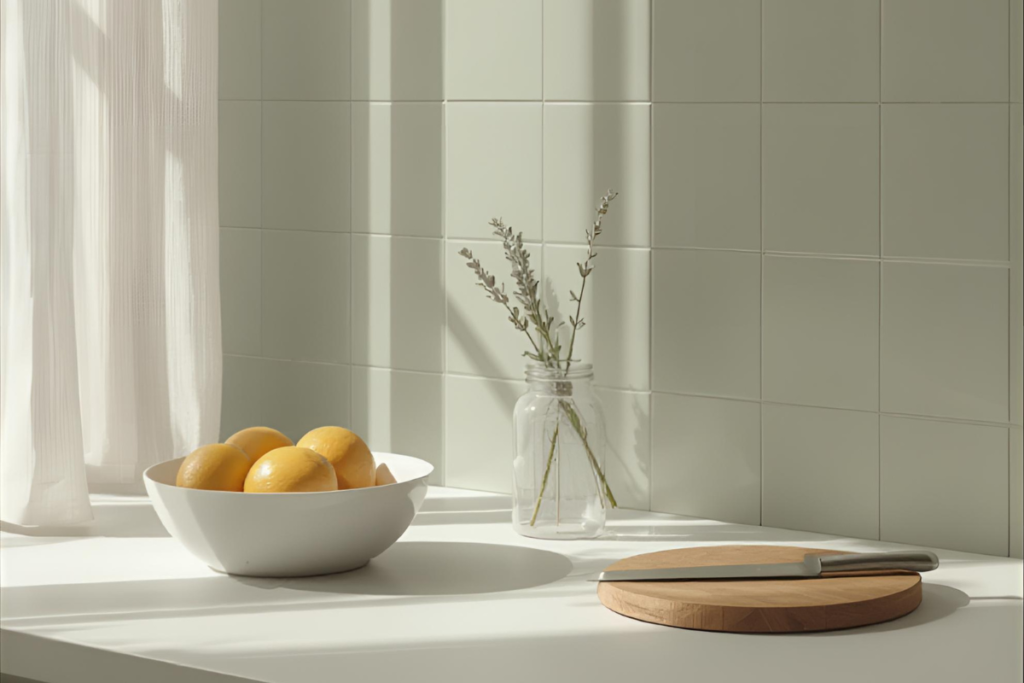 clean organized kitchen countertop